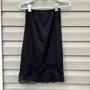 Diphia womens black half slip XS